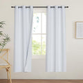 PONY DANCE White 100% Black Out Curtains 63 inch Length, Thermal Insulated Window Treatment Blacout Drapes for Bedroom, Room Darkening Noise Reducing Curtains for Living Room(2 Panels, 42 inches Wide)