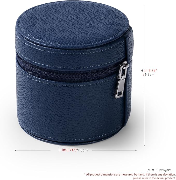 Oirlv Luxury Leather Watch Travel Case Single Watch Case with Removable Pillow(Blue)