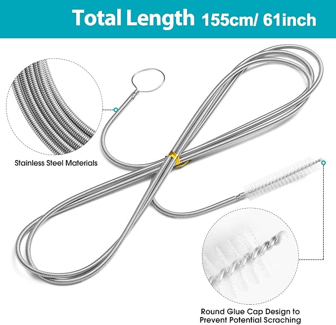 Long Drain Brush Flexible Feeding Tube Brush Slim Cleaning Brush Hose Pipe Brush - Image 2