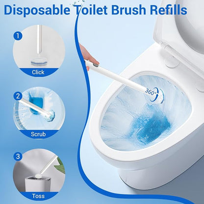50 Counts Disposable Toilet Bowl Wand Refills, 5X Cleaning Power Toilet Cleaner - Image 6