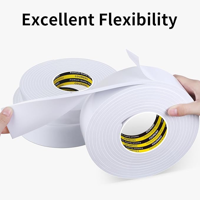 EVA Single Sided Adhesive White Foam Tape 1.2in x 16.4FT Sealing Strip Foam Pad - Image 4