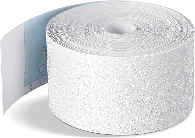 Self Adhesive Crack Tape 1.5'' x 32' Textured Roll - Paintable for Walls, Diatom Mud Finish Texture for Drywall Repair