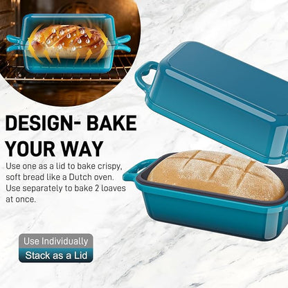 Enameled Cast Iron Sourdough Bread Dutch Oven, 8.5x4.5 Inch Loaf Cast Iron - Image 5