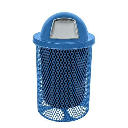 COATEDOUTDOORFURNITURE RDT-TXTLBL Heavy Duty 32 Gallon Round Trash Receptacle by CoatedOutdoorFurniture