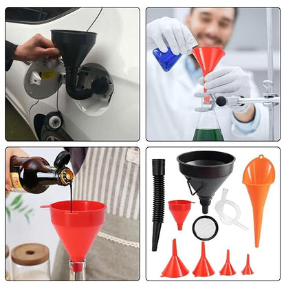 Oil Funnel for Automotive Use, Plastic Oil Change Funnels Set Large Flexible - Image 5