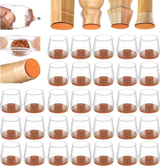 36Pcs Silicone Chair Leg Floor Protectors, Floor Protectors by Glaais