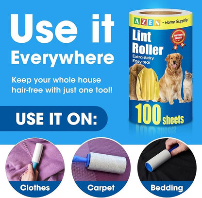 AZEN Lint Roller, Lint Rollers for Pet Hair Extra Sticky, 600 Sheets Lint Roller - Image 6