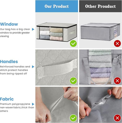 HomeHacks Storage 8-Pack Clothes Organizer Storage Bags Foldable Storage Box - Image 5