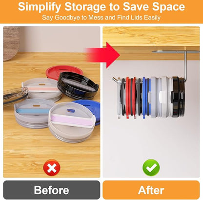 2 Pack Tumbler Lid Organizer, Space Saving Cup Lid Organizer - Image 5