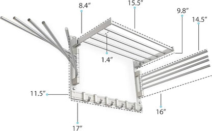 brightmaison BGT Wash Clothes Drying Rack Wall Mount Laundry Room Organizer - Image 6