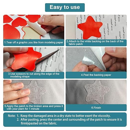 J.CARP 2Pcs Linen Repair Patches, Large Self-Adhesive Fabric Patch for Sofas, Couch, Furniture, Car Seats (8 * 11 inches-2PCS Red)