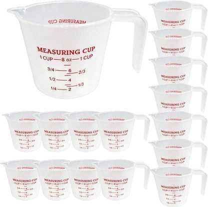 16 Pcs 1 Cup Capacity Plastic Measuring Cup, 8 Oz/250 ml Clear Graduated by Unknown