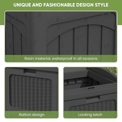 Patiowell 36 Gallon Outdoor Trash Can, Resin Outdoor Garbage Can - Image 4