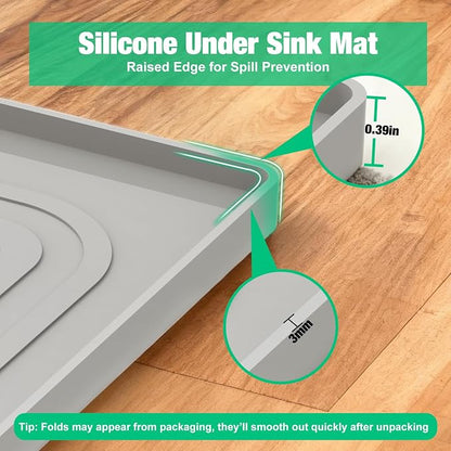 Aisslro Under Sink Mat 25" X 19", Waterproof Silicone Under Sink Mats - Image 5