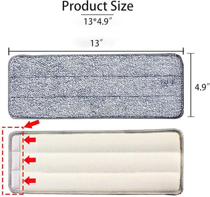 10 Pack 13 * 4.9" Generic Mop Pads Mop Head Refill Washable Wet/Dry Mops Flat - Image 3