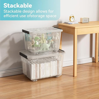 Nazhura 97 Quart Plastic Storage Bin, Stackable and Nestable Storage Boxes - Image 5
