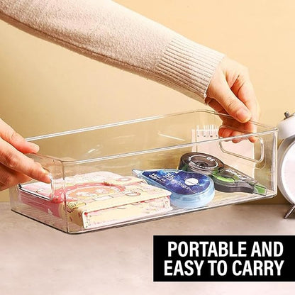 Clear Plastic Storage Bins, Home Bathroom Laundry Room Freezer Refrigerator - Image 7