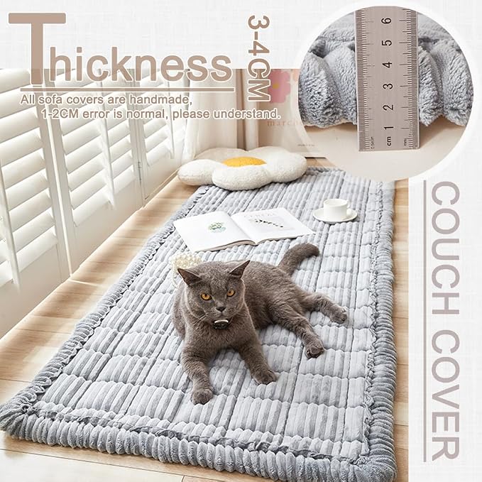 Couch Cover for Dogs Washable, Fuzzy Pet Couch Covers for 3 Cushion Sofa Pet - Image 3