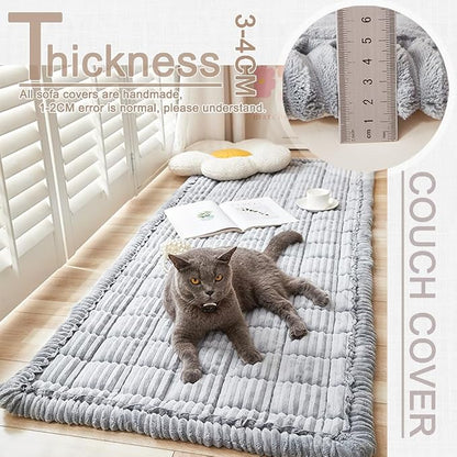 Couch Cover for Dogs Washable, Fuzzy Pet Couch Covers for 3 Cushion Sofa Pet - Image 3
