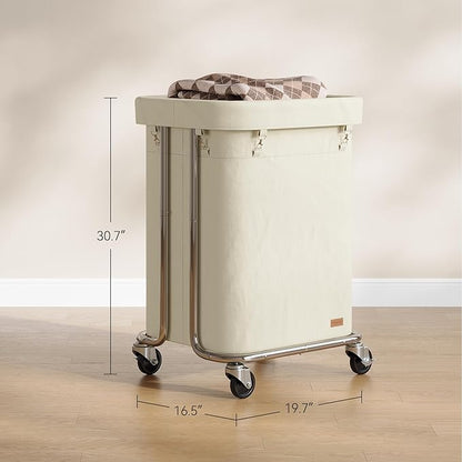 Laundry Basket with Wheels 150L/40Gal, Rolling Laundry Hamper with Steel Fram and Removable Washing Bag,Laundry Sorter Cart for Laundry Room,Hotel,Dorm,