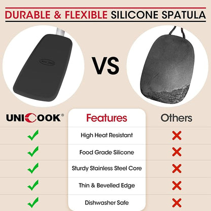 Unicook Flexible Silicone Spatula, 600F Heat Resistant, Crepes and More - Image 4