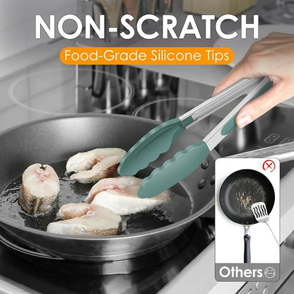 HOTEC Premium Stainless Steel Locking Kitchen Tongs - Image 7