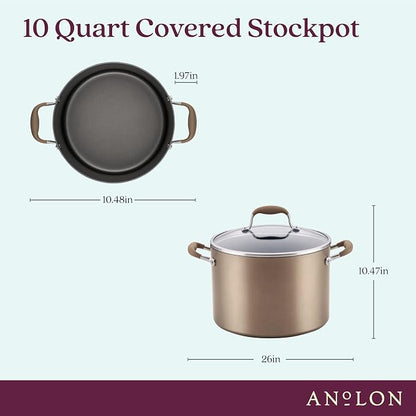 Anolon Advanced Home Hard-Anodized Nonstick Wide Stock Pot/Stockpot - Image 2