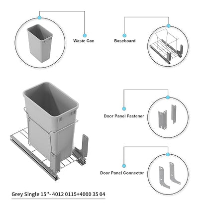 Dowell B15 Aluminum Base Wastebasket Pullout - Image 8