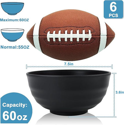 Wheat Straw Bowls Unbreakable Large Salad Bowls 60 OZ Set of 6, Microwave and - Image 2