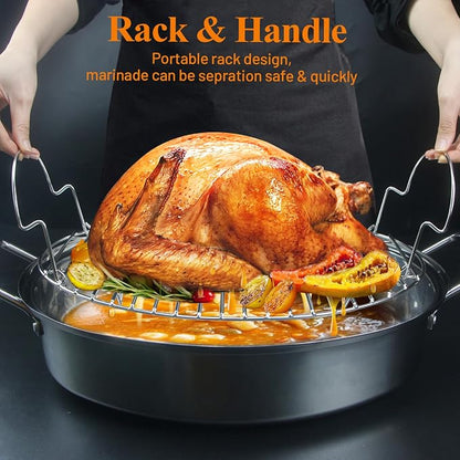 16.5inch Oval Roasting Rack for Oven, Gifts for Mom Men Wife, Stainless Steel - Image 5
