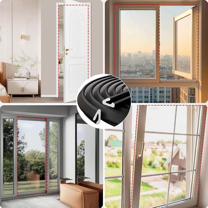 V Shape Foam Weather Stripping Door Frame Seal Strip 2Pcs×26FT Black, Draft - Image 8