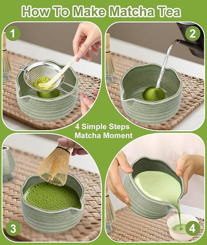 JBER Matcha Whisk Set, Ceramic Matcha Set Includes Matcha Bowl, Matcha Whisk - Image 5
