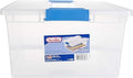 Sterilite Deep Clip Box, Stackable Small Storage Bin with Latching Lid, Plastic Container to Organize Paper, Office, Home, Clear Base and Lid, 1-Pack
