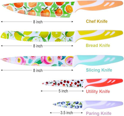 UPTRUST 10-piece Stainless Steel Kitchen Knife Set, Nonstick Coated - Image 6