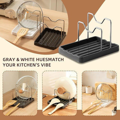 Pot Lid Holder and Spoon Rest, 2-in-1 Kitchen Counter Organizer - Image 7