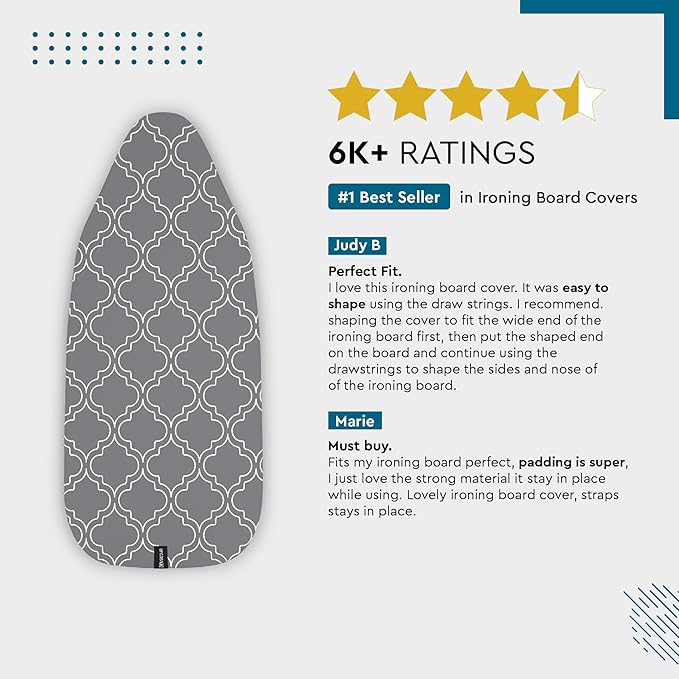 Encasa XO Ironing Board Covers Drawstring Tightening - Image 5