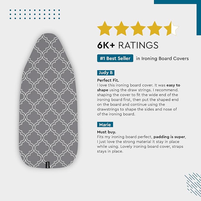 Encasa XO Ironing Board Cover and Pad 42"x14" - Image 5
