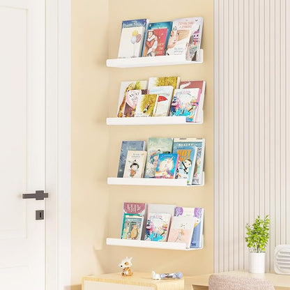 upsimples Acrylic Shelves for Wall Decor, Living Room, Floating Bookshelves for - Image 2