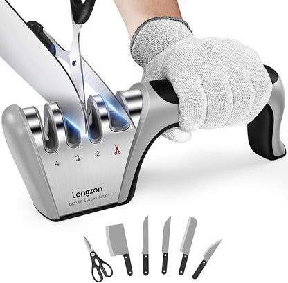 Longzon 5-in-1 Knife Sharpener 4 Stage by Longzon