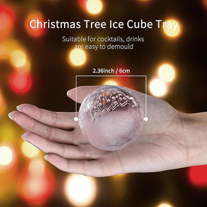 Novelty Christmas Snowflake Tree Ball Ice Maker Mold Set of 4, Funny Christmas - Image 4