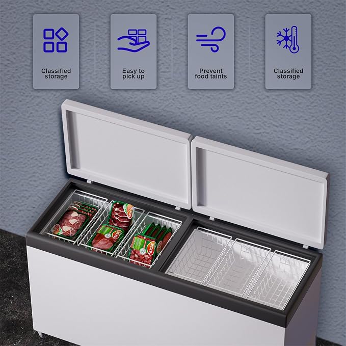 SANNO Chest Freezer Baskets Organizer, Deep Freezer Baskets Bin Sturdy Metal - Image 8