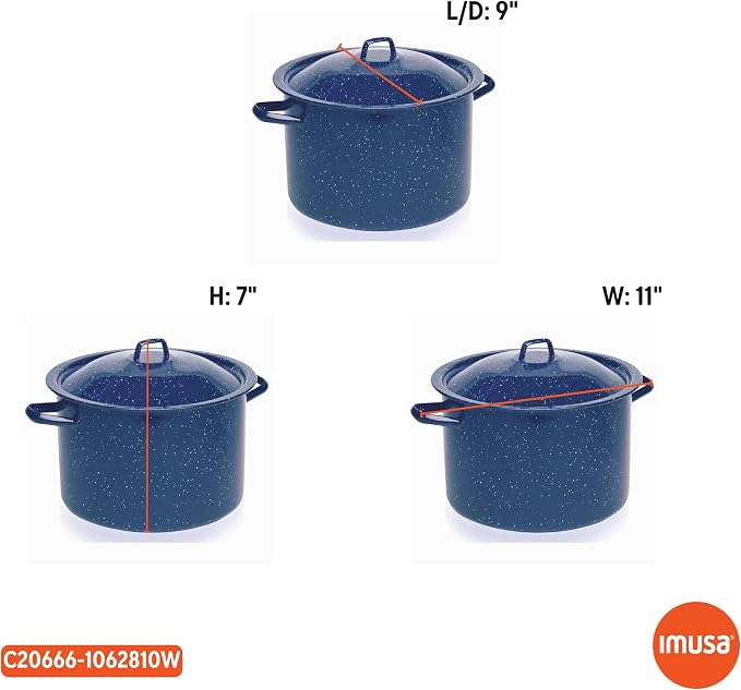 IMUSA USA C20666-1062810W Speckled Enamel Stock Pot - Image 8