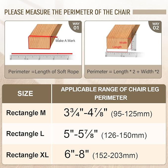 BUMACO Chair Leg Floor Protectors Rectangle Chair Leg Protectors for Hardwood Floors Silicone Pads Covers to Protect Floors(Clear-40 Pcs, Rectangle XL Fit (Perimeter: 6"~8")