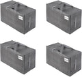 VENO 4 Pack Moving and Storage Bags, Heavy Duty, Alternative to Moving Boxes, Large Packing Totes Supplies for College Dorm Room with Zipper for Clothes, Wide Open Design (Dark Gray, 4 Pack)