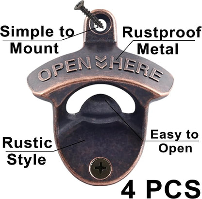 Aged Style Wall Mounted Bottle Opener, Stainless Table Mount Cola Opener - Image 2