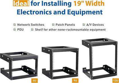 6U Wall Mount Rack Open Frame 19 Inch Server Equipment Network Cabinet 18 - Image 7