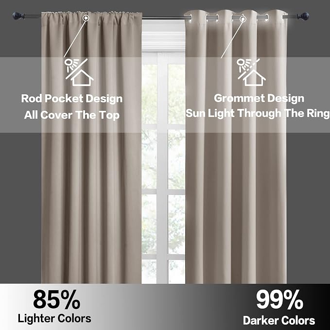 RYB HOME Room Darkening Curtains - Image 5