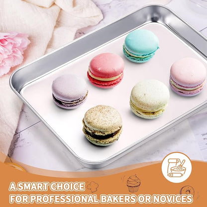 Stainless Steel Baking Sheet Set of 2, Deedro Cookie Sheet Metal Baking Pan - Image 6