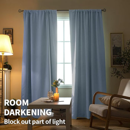 BGment Baby Blue Room Darkening Curtains 84 Inch Length - Image 2