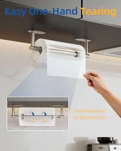 RUACQ Paper Towel Holder Under Cabinet, One Hand Tearing Paper Towel Holder - Image 2
